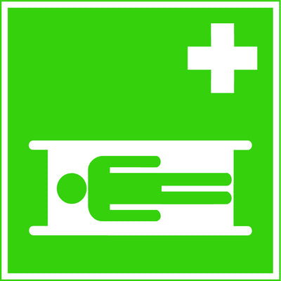 Rettungszeichen Kranktrage